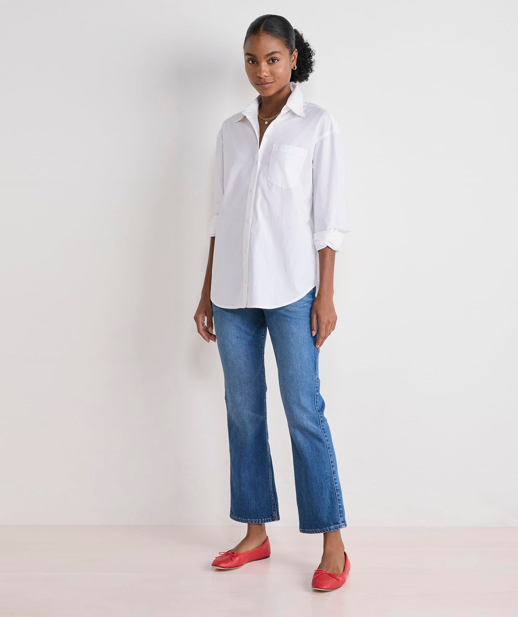 vineyard vines Birdie Poplin Button-Down, White Cap, M