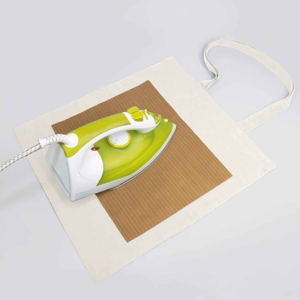 NPBAG 25 Pack 15'' X 16'' Natural Cotton Tote Bags, Lightweight Blank Bulk Cloth bags with 1pc of PTFE Teflon Sheet