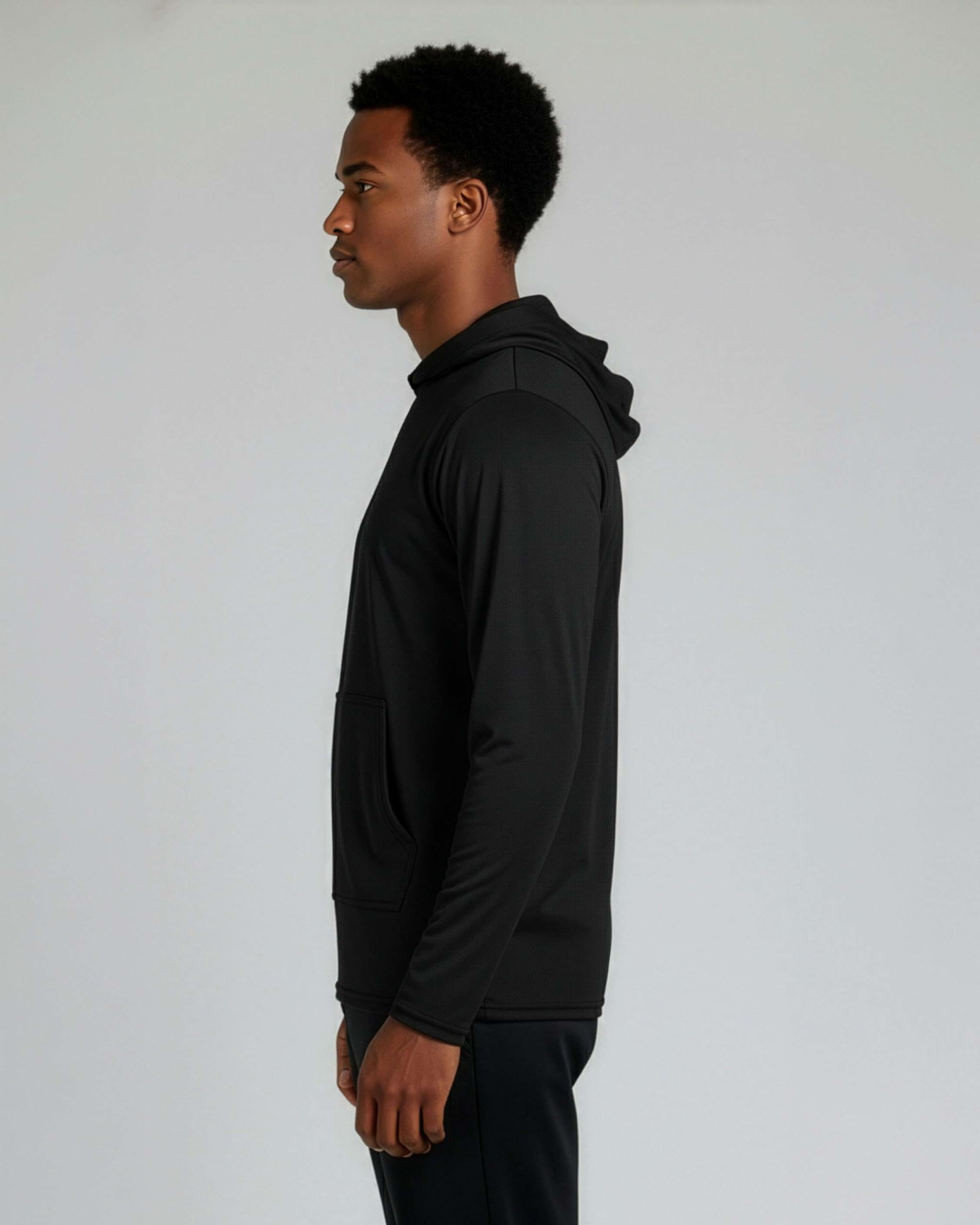 Real Essentials 3 Pack: Mens Mesh Hoodies | Lightweight Long Sleeve Workout & Gym Pullover-Set 6, Large