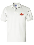 ALLNTRENDS Men's Polo T Shirt Embroidery Canada Flag Embroidered Canadian Tee (XL, White)