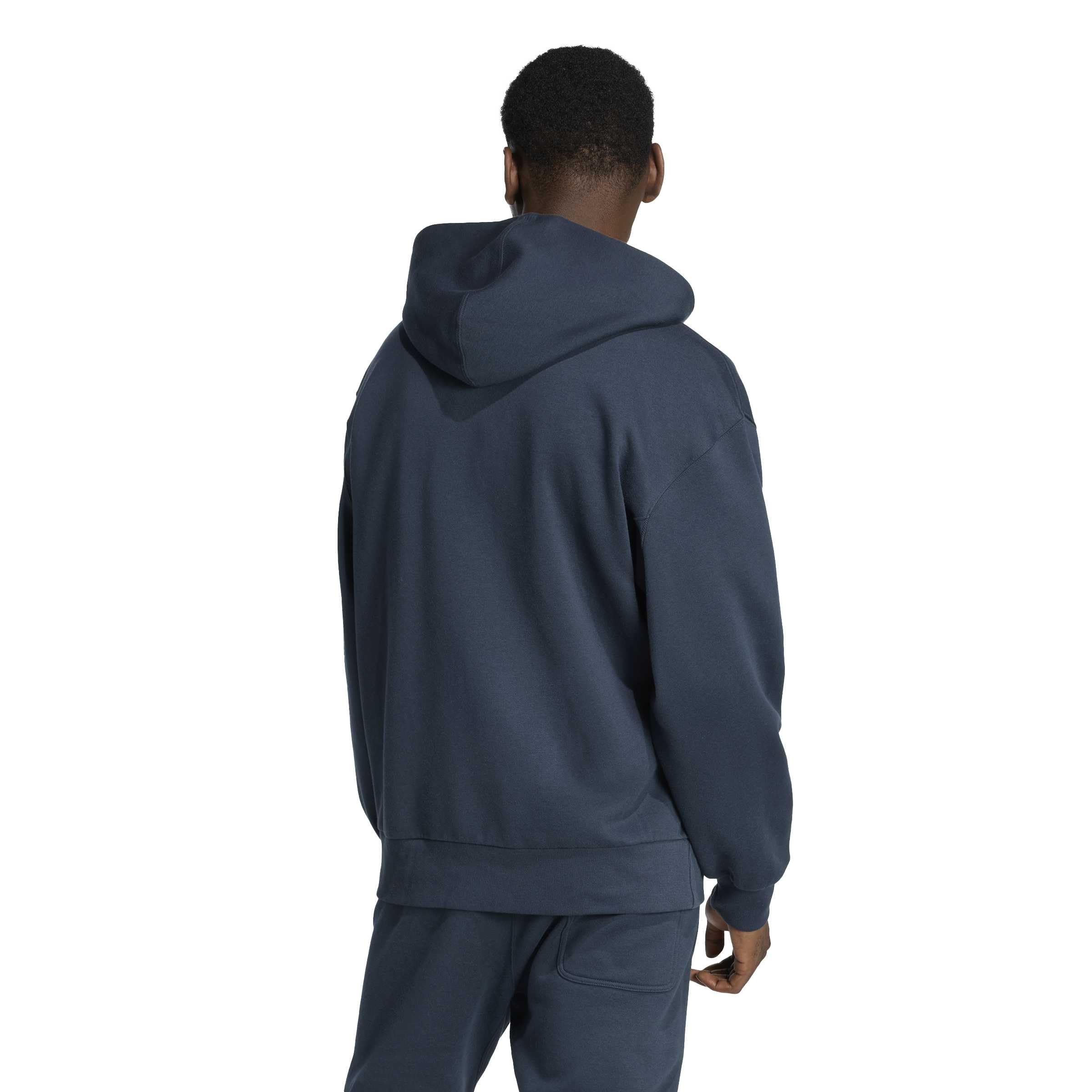 adidas Men's All SZN Fleece Full-Zip Hooded Track Top, Aurora Ink, Medium