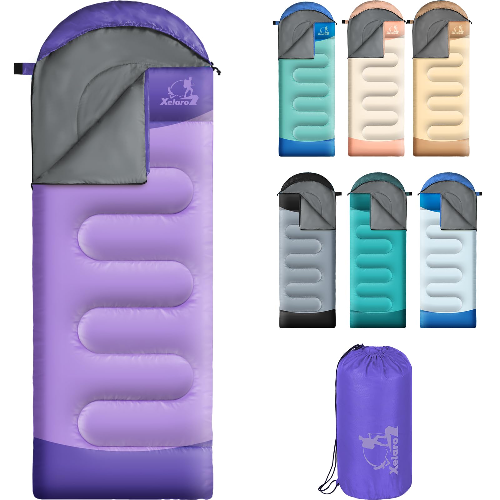 Xelaro Sleeping Bags for Adults Kids - 3 Season Cold&Warm Weather Waterproof Camping Sleeping Bags - Lightweight Sleeping Bags for Camping Hiking Outdoor Travel