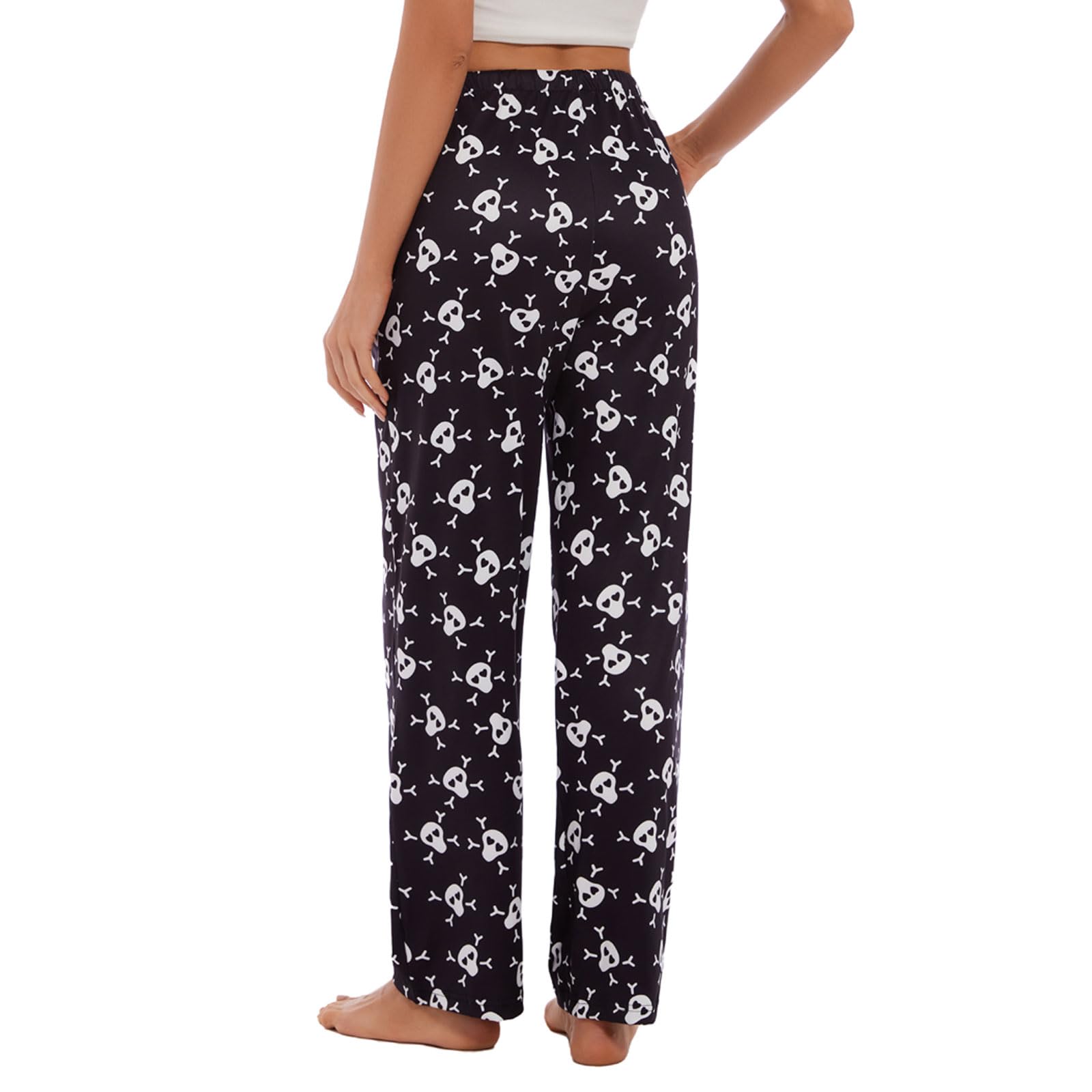 Devirld Women's Lounge Pants, Straight-Leg Loose Pajama Pants for Women Flowy Wide Leg Palazzo Trousers with Pockets