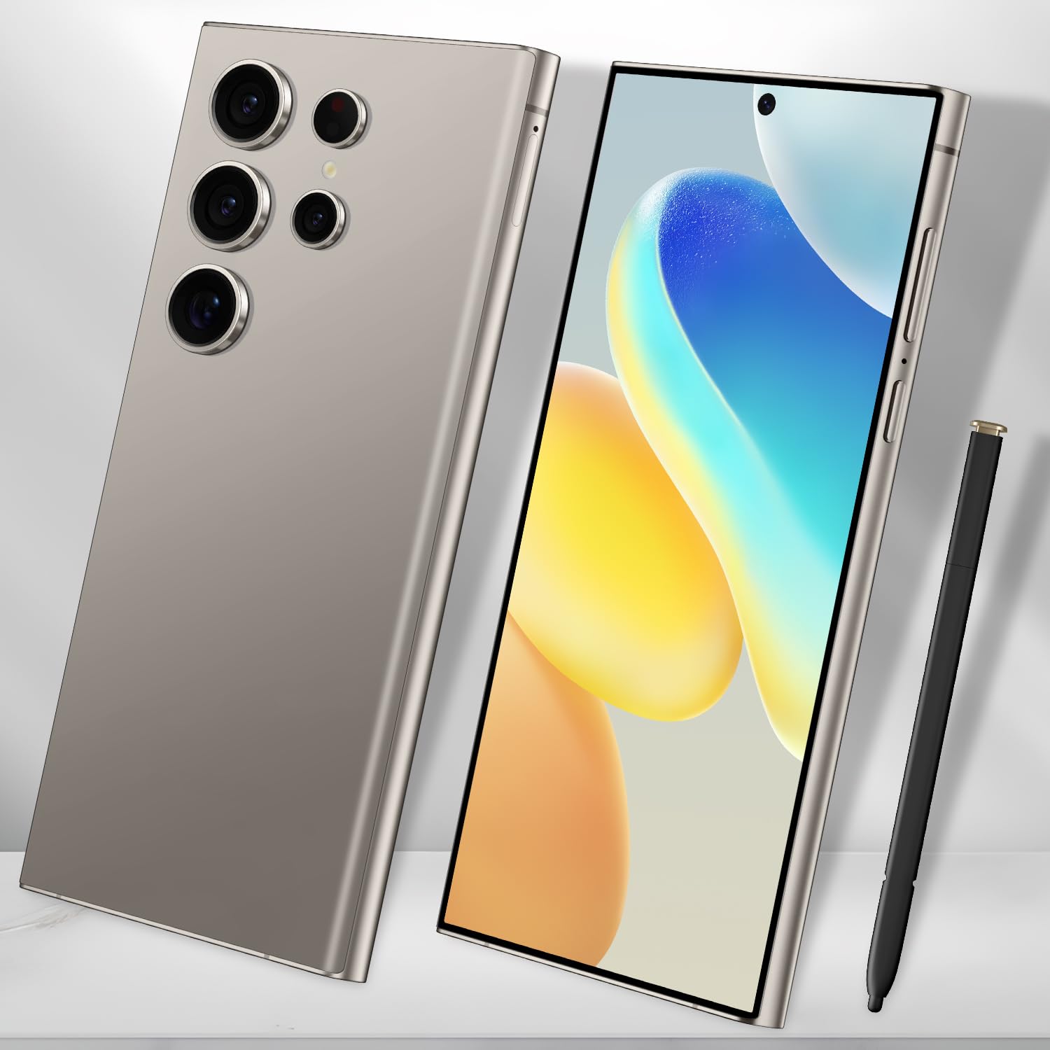 yoresaw C24 Ultra 5G Smartphone 16+512GB Unlocked Phone,48+108MP Zoom Camera，6800mAh 6.8" HD Screen Unlocked Cell PhoneAndroid 13.0,Face ID/Fingerprint Lock/GPS Phone,Built-in Pen (Gray)