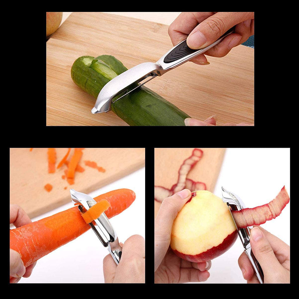 FUHUY Vegetable, Apple Peelers for kitchen, Fruit, Carrot, Veggie, Potatoes Peeler, Y-Shaped and I-Shaped Stainless Steel Peelers, with Ergonomic Non-Slip Handle & Sharp Blade, Good Sturdy (2PCS)