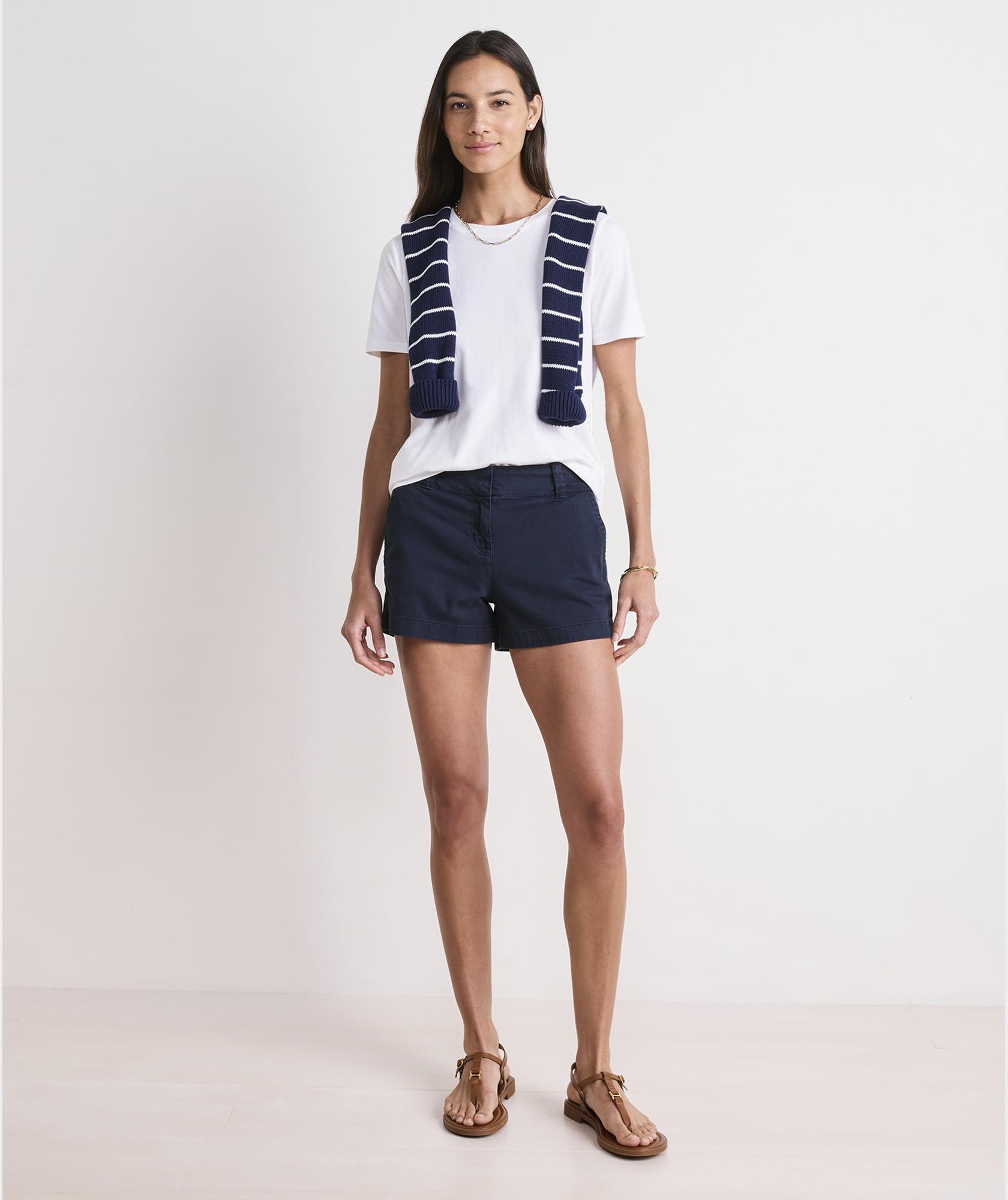 vineyard vines Women's 3 1/2 Inch Herringbone Every Day Shorts, Nautical Navy, 10