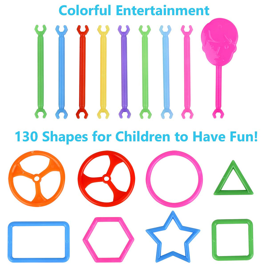 Juboury 1054Pcs Building Toy Building Blocks Bars Different Shape Educational Construction Engineering Set 3D Puzzle, Interlocking Creative Connecting Kit, Great STEM Toy for Both Boys and Girls