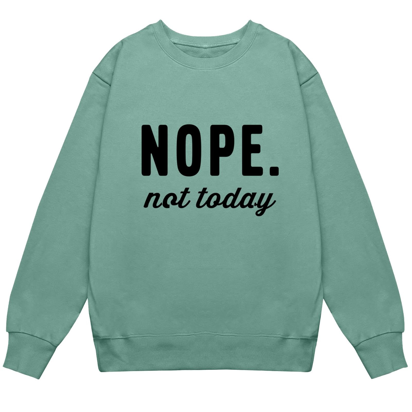 YITAN Women Graphic Cute Oversized Sweaters Funny Sweatshirts Light Green Large