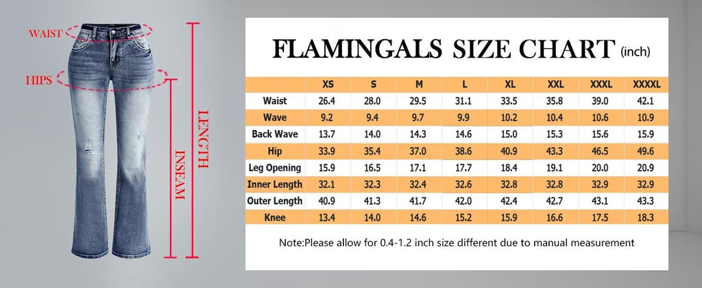 Flamingals Boot Cut Jeans for Women Trendy Stretch Jeans Butt Lifting Tummy Control Denim Pants Mid Blue