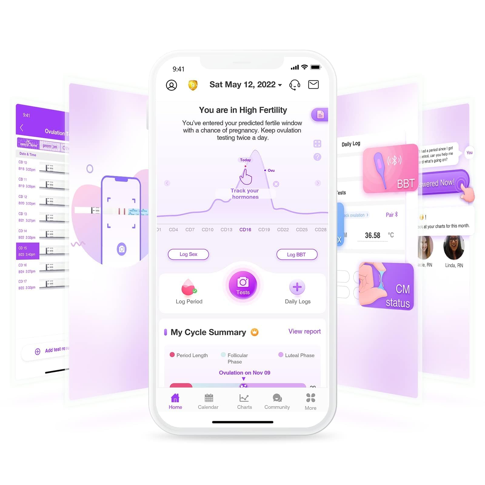 Easy@Home Ovulation Test Predictor Kit : Accurate Fertility Test for Women (Width of 5mm), Fertility Monitor Test Strips, 50 LH Strips with 50 Urine Cups