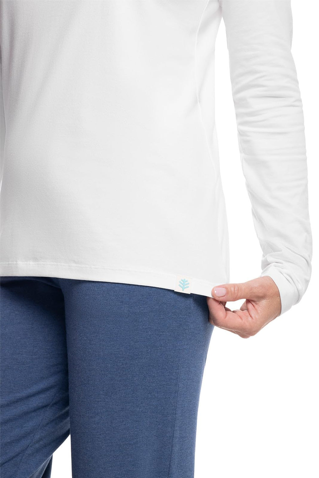 Coolibar UPF 50+ Women's Long sleeve T-Shirt - Sun Protective,Medium,White