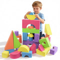 Bingyouth Large Building Foam Blocks for Toddlers, EVA Stacking Foam Building Blocks Toy Set, Non-Toxic, Washable, Early Learning Construction Toys & Gifts for Kids Boys & Girls (Blue, Pieces, 60)