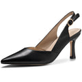 Rilista Women's Kitten Heels Pumps Pointed Closed Toe Wedding Party Dress Slingback Pump Shoes
