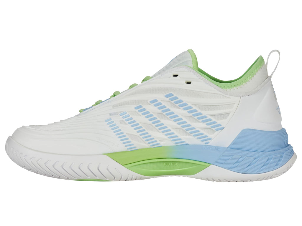K-Swiss Women's Hypercourt Supreme 2 Tennis Shoe, Lucent White/Dutch Canal/Paradise Green, 6 M