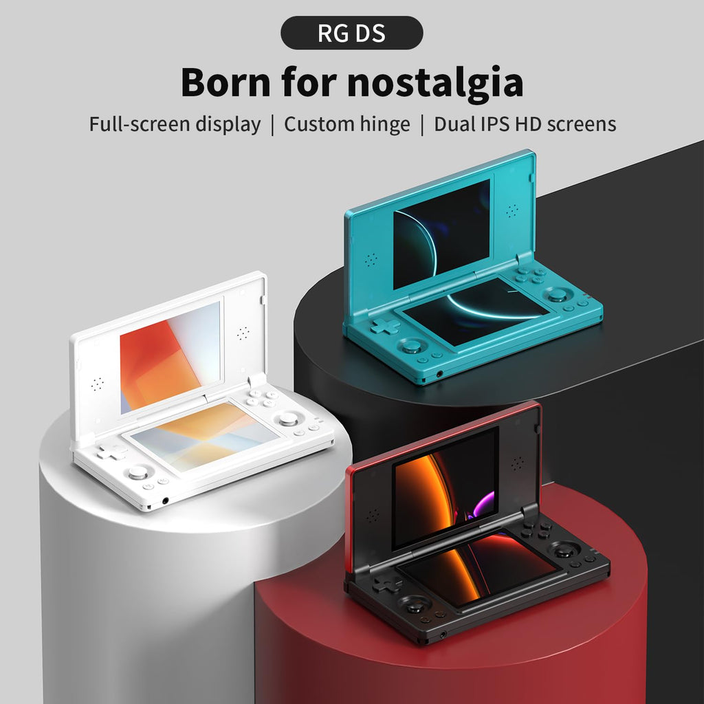 Aivuidbs RG DS Foldable Handheld Game Console RK3568 Anbernic RG DS Android 14 System two-Player Joystick Top and Bottom Dual Screen 4 inch OCA Full Touch Screen 4000mAh 3 + 32gb (RG DS-Turquoise Blue-new)