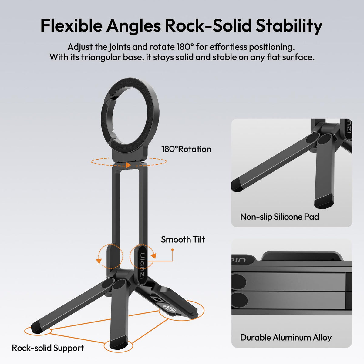 ULANZI MA38 Magnetic Phone Tripod for iPhone 18 Pro, Aluminum Phone Holder