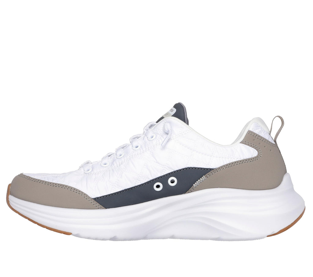 Skechers Men's Contour Foam Cozy Fit Hands Free Slip-in Sneaker,White/Taupe,7.5 Wide
