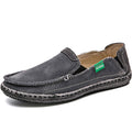 CASMAG Men Canvas Shoes Washed Classic Comfort Casual Penny Slip On Loafers Grey 2 US 7.5 M