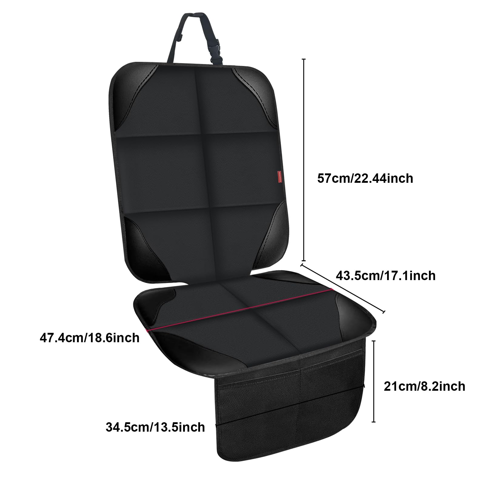 MORROLS Car Seat Protector for Child Seats,1 Pack Car Seat Cushion,Waterproof Fabric Car Seat Covers for Non-Slip Backing Mesh Pockets for Baby,Pet,SUV, Sedan and Trunk(Black)