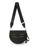 Spacious Nylon Crossbody Bag Bum Bag Handbags Wallets Purses Trendy Shoulder Bag for Women (black)