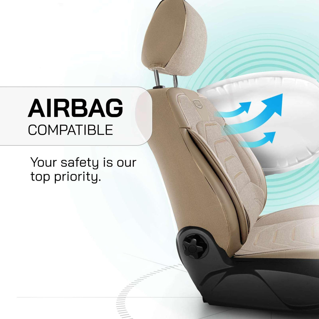 GIOVANNI BUTTI Premium Car Seat Covers Front Seat - Linen Car Seat Cover for SUV, Cars, Most Pickups, Beige, Car Seat Protector, Car Seat Covers Front Seats, Car Seat Protector