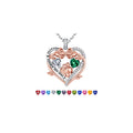 Iefil Jewelry for Women - Rose Heart Birthstone Necklace, April May Birthstone Necklace, Emerald Green Jewelry, Heart Necklaces for Women