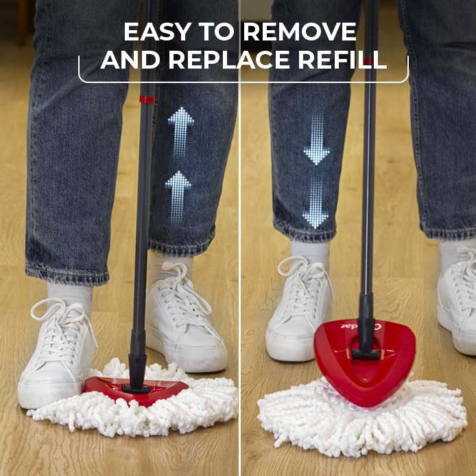 O-Cedar Easywring Microfiber Spin Mop & Bucket Floor Cleaning System with 3 Extra Refills