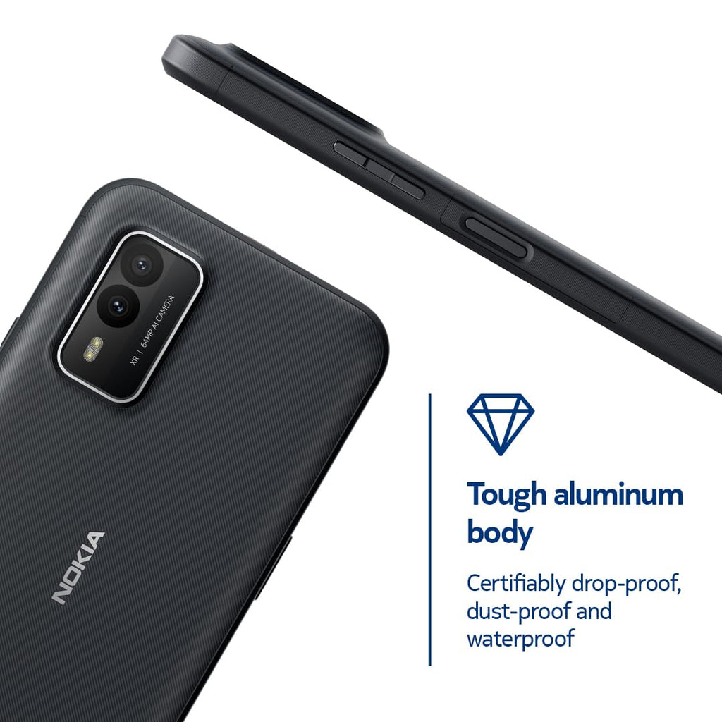 Nokia XR21 5G | Android 12 | Unlocked Rugged Smartphone | Dual SIM | US Version | 6/128GB | 6.49-Inch Screen | 64MP Dual Camera | Midnight Black