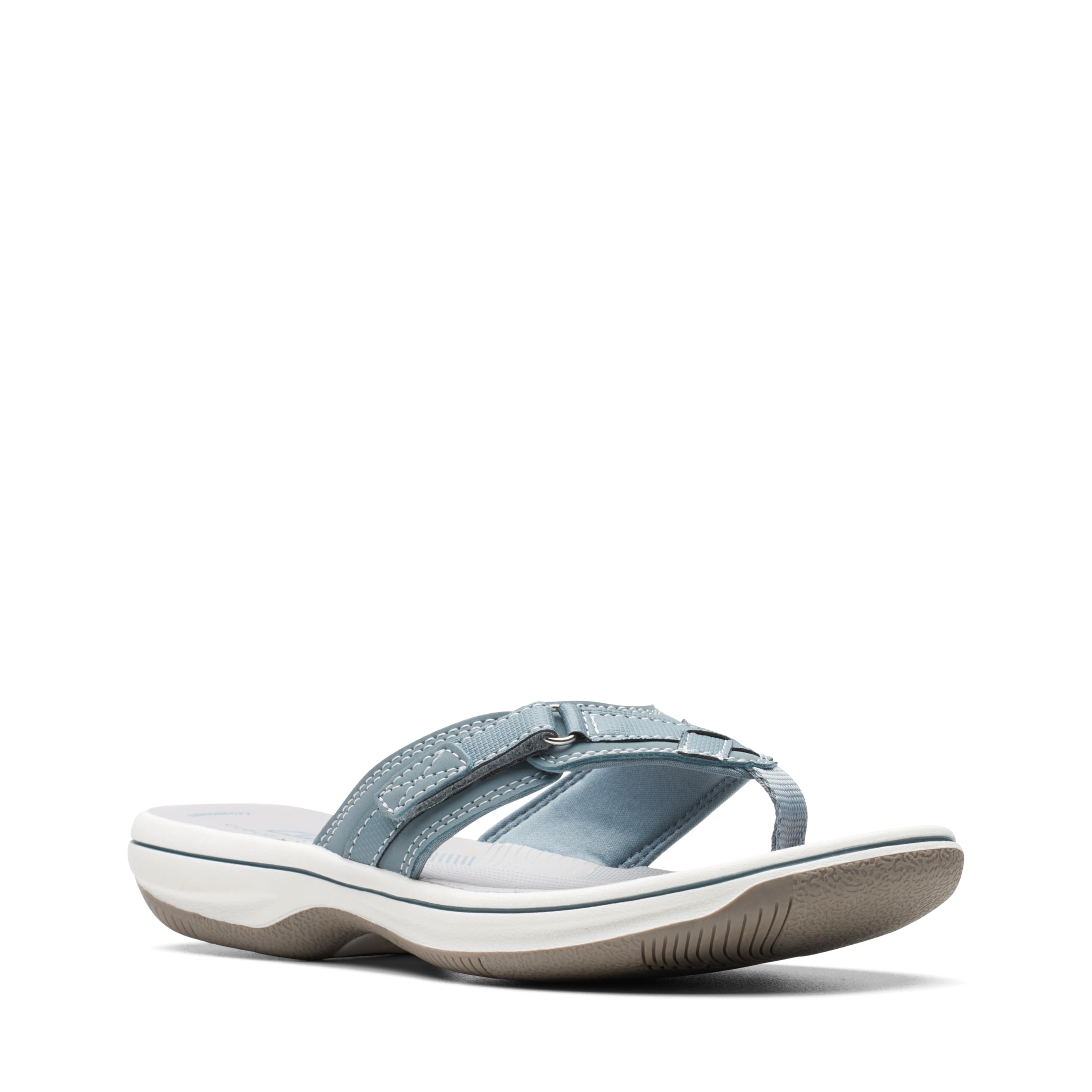 Clarks Women's Breeze Sea Flip-Flop, Blue Grey Synthetic, 9