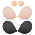 MITALOO Seamless Adhesive Bra Sticky Strapless Invisible Push up Bras Silicone Backless Nipple Cover for Women Beige Black