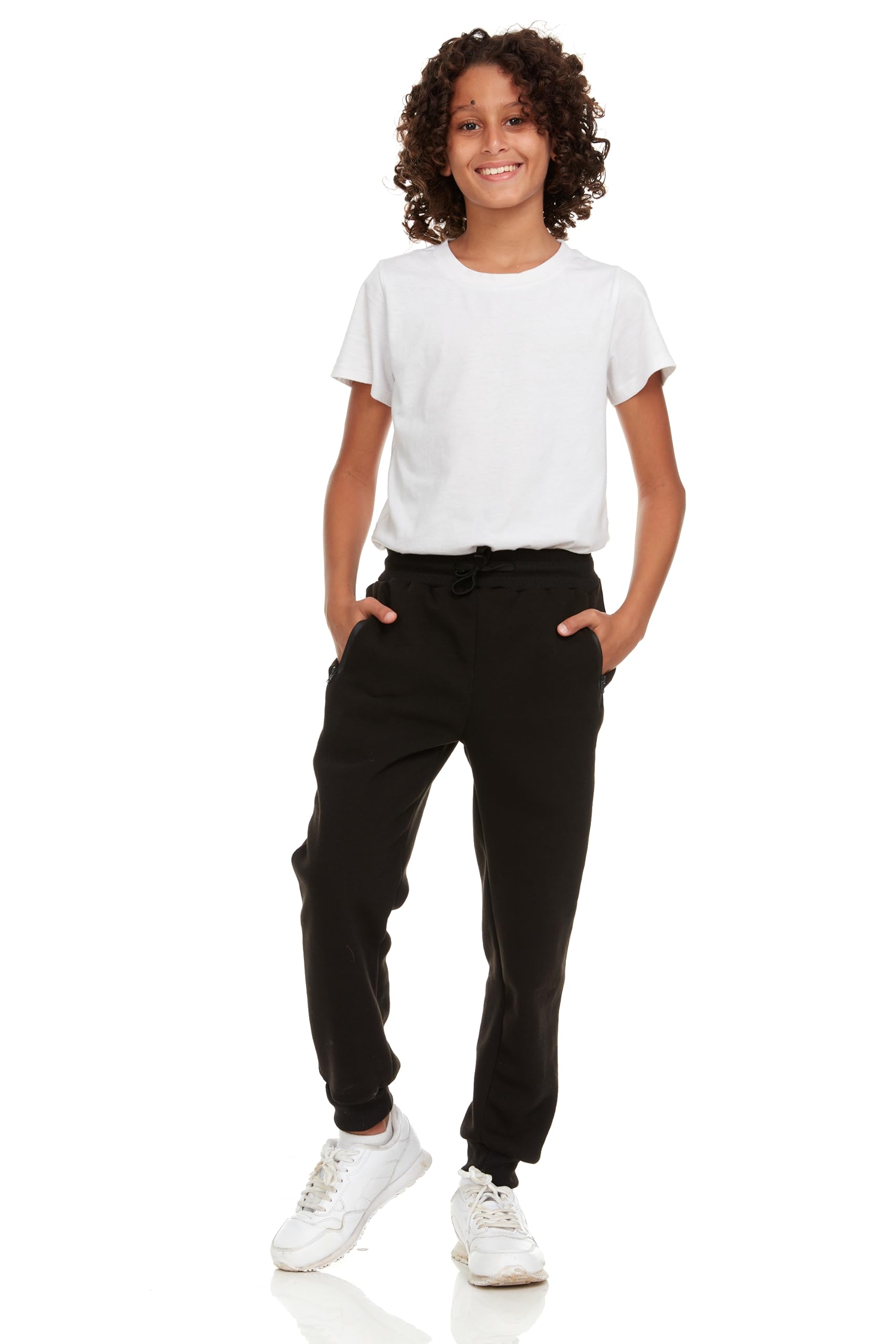 PURE CHAMP 3Pk Boys Sweatpants Fleece Athletic Workout Kids Clothes Boys Joggers with Zipper Pocket and Drawstring Size 4-20 (SET5 Size 6/7)