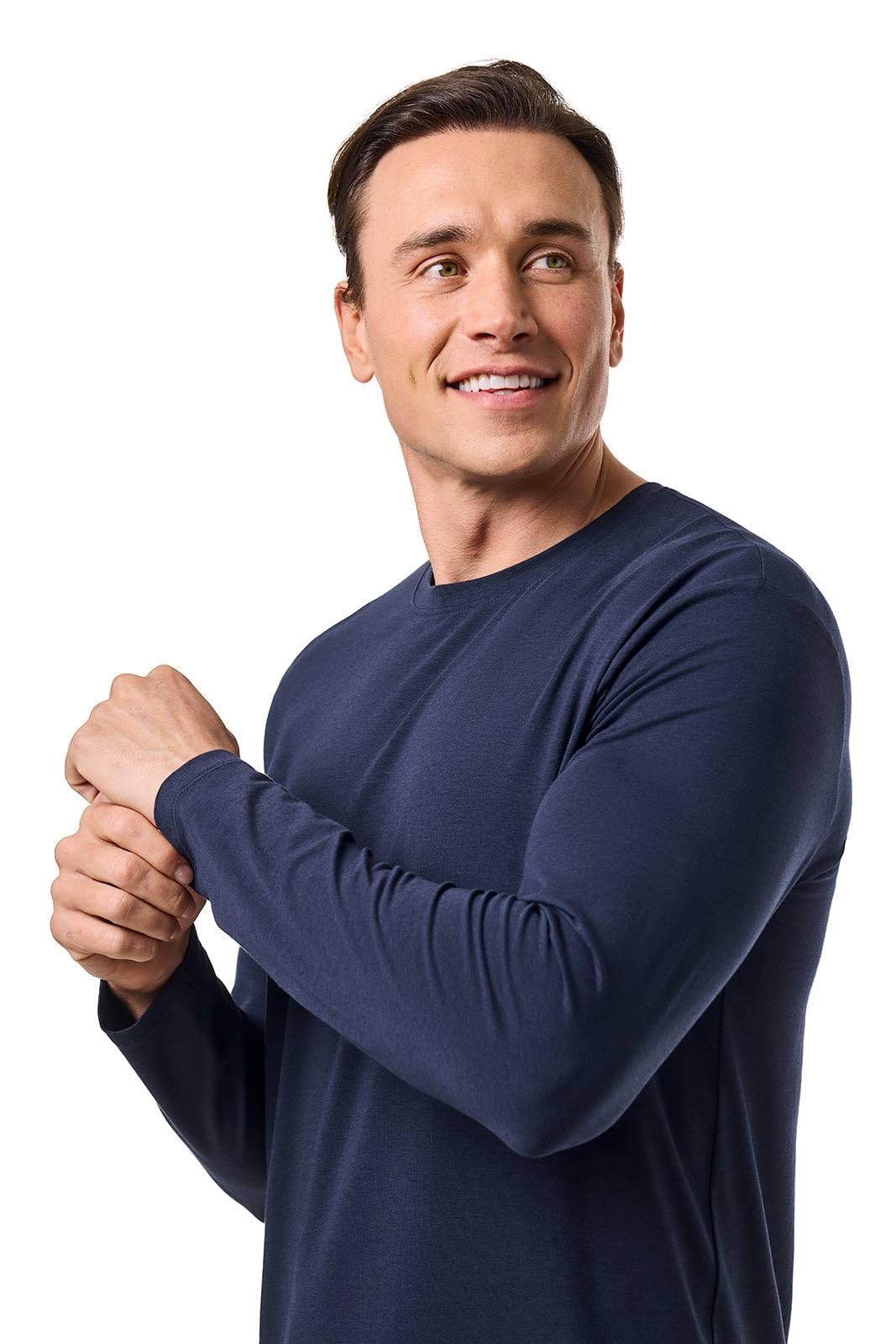 Coolibar UPF 50+ Men's Long Sleeve T-shirt - Sun Protective , Navy , Large