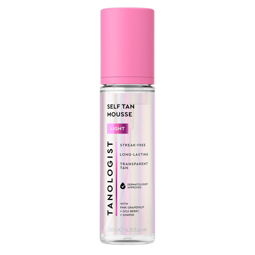Tanologist Self Tan Mousse- Light, Fast-Developing, Transfer-Proof Clear Self Tanner for Face & Body, Smells Great, Lasts 7 Days, Natural Not Orange, Vegan Formula, 6.76 fl oz