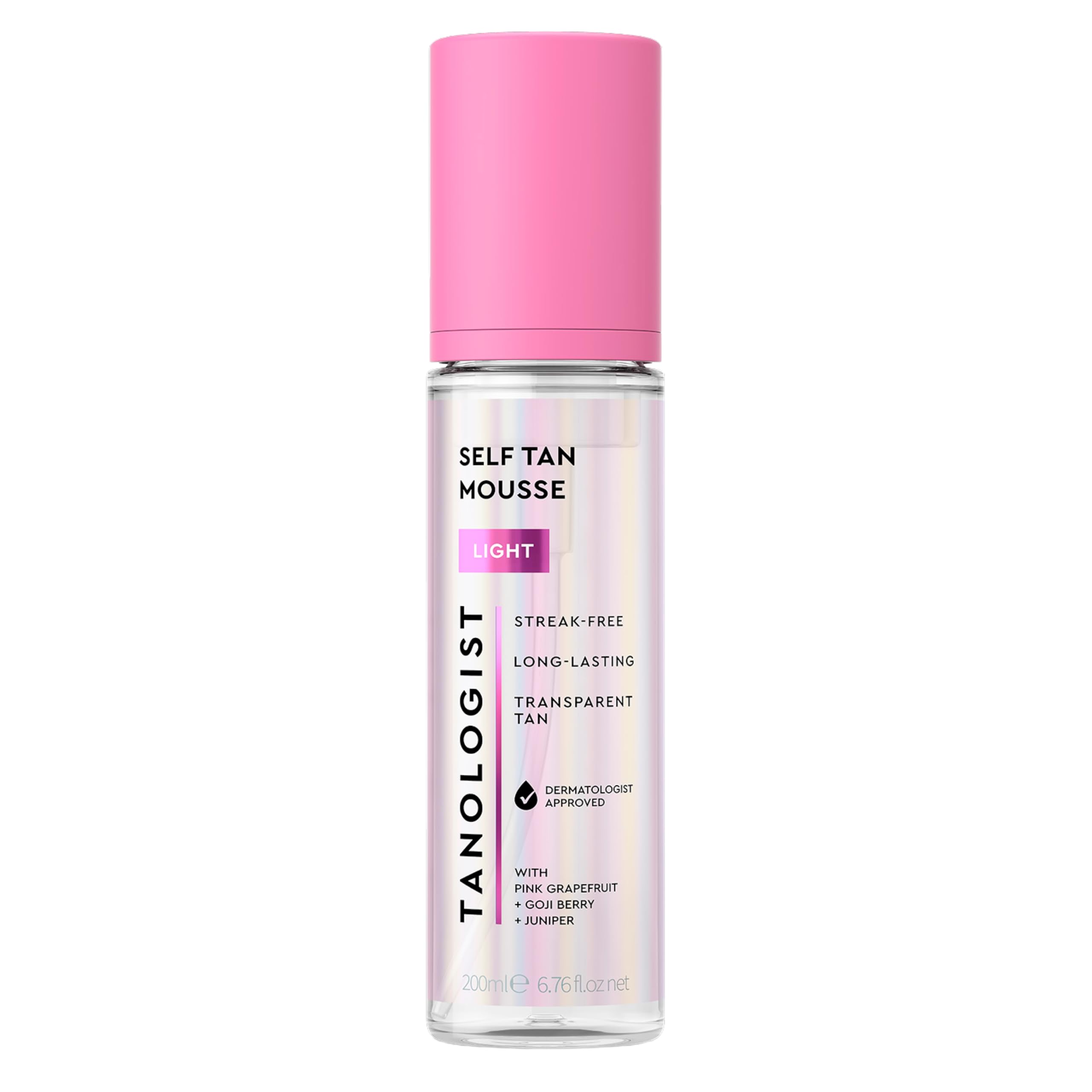 Tanologist Self Tan Mousse- Light, Fast-Developing, Transfer-Proof Clear Self Tanner for Face & Body, Smells Great, Lasts 7 Days, Natural Not Orange, Vegan Formula, 6.76 fl oz