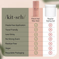 Kitsch Hair Wax Stick for Women & Men - Anti-Frizz and Fly Away Hair Tamer, No Residue Hair Finishing Stick | All Day Hold Styling Product - 2.7 oz