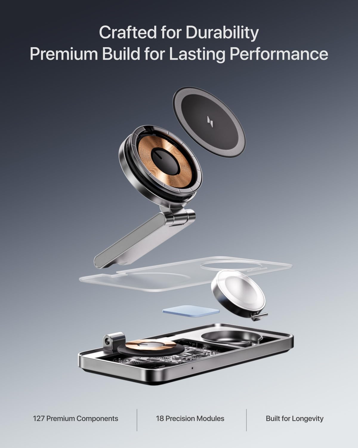 3 in 1 Wireless Charging Station with Qi2 Magnetic Charger for iPhone 16 Pro/16/16 Pro Max, for Apple Watch 9/Ultra 2/SE/8/7/6/5/4/3/2, for AirPods Pro/Pro 2/3 (Black)