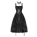 yiranyijiu Women's Steampunk Dress Renaissance Victorian Costume Women Gothic High Low Dresses(LYQ0015BKS,L)