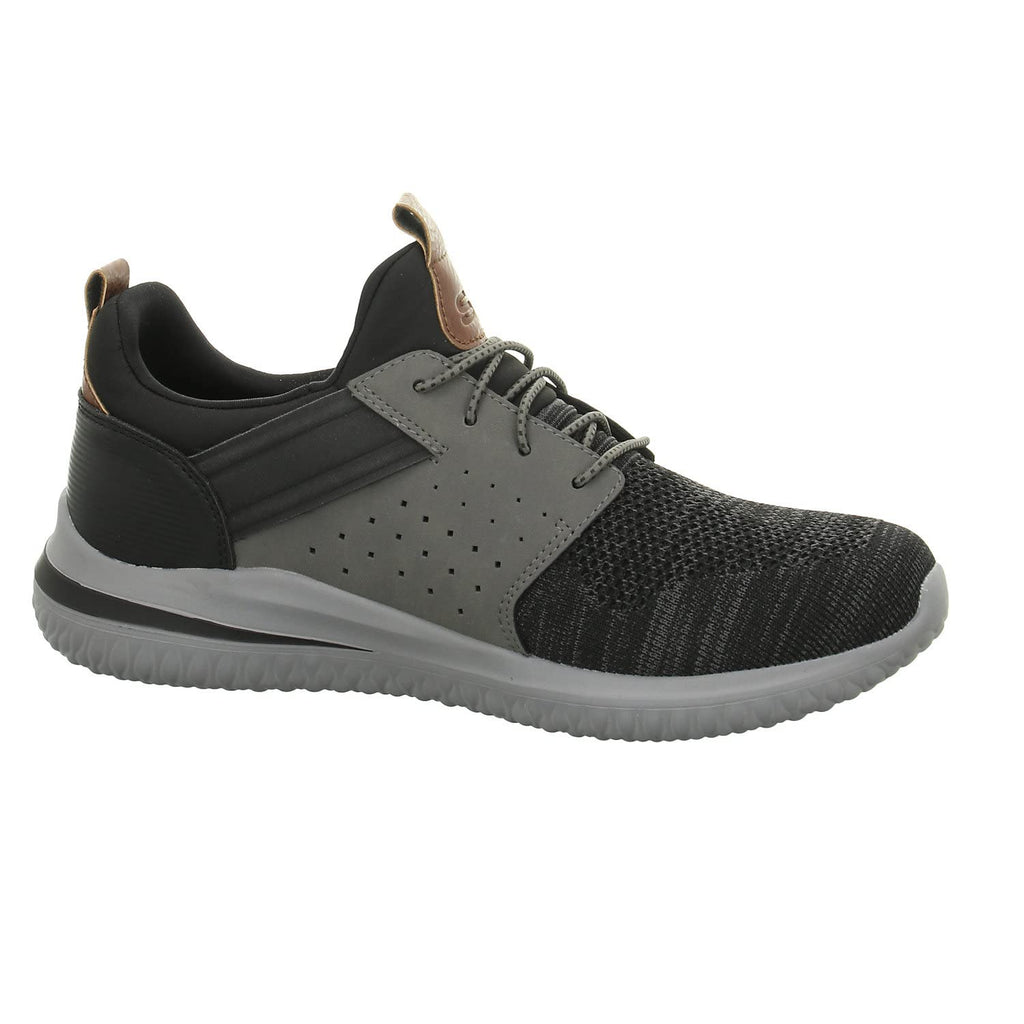 Skechers Men's Delson 3.0, Black/Grey, 13