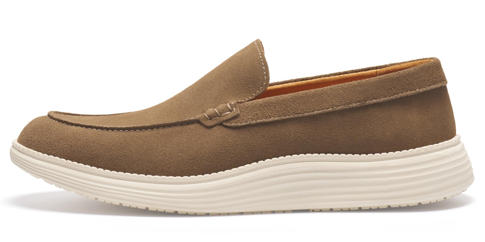 Journey West Men's Comfort Casual Slip-on Suede Leather Loafers Shoes for Men Beige US 7.5