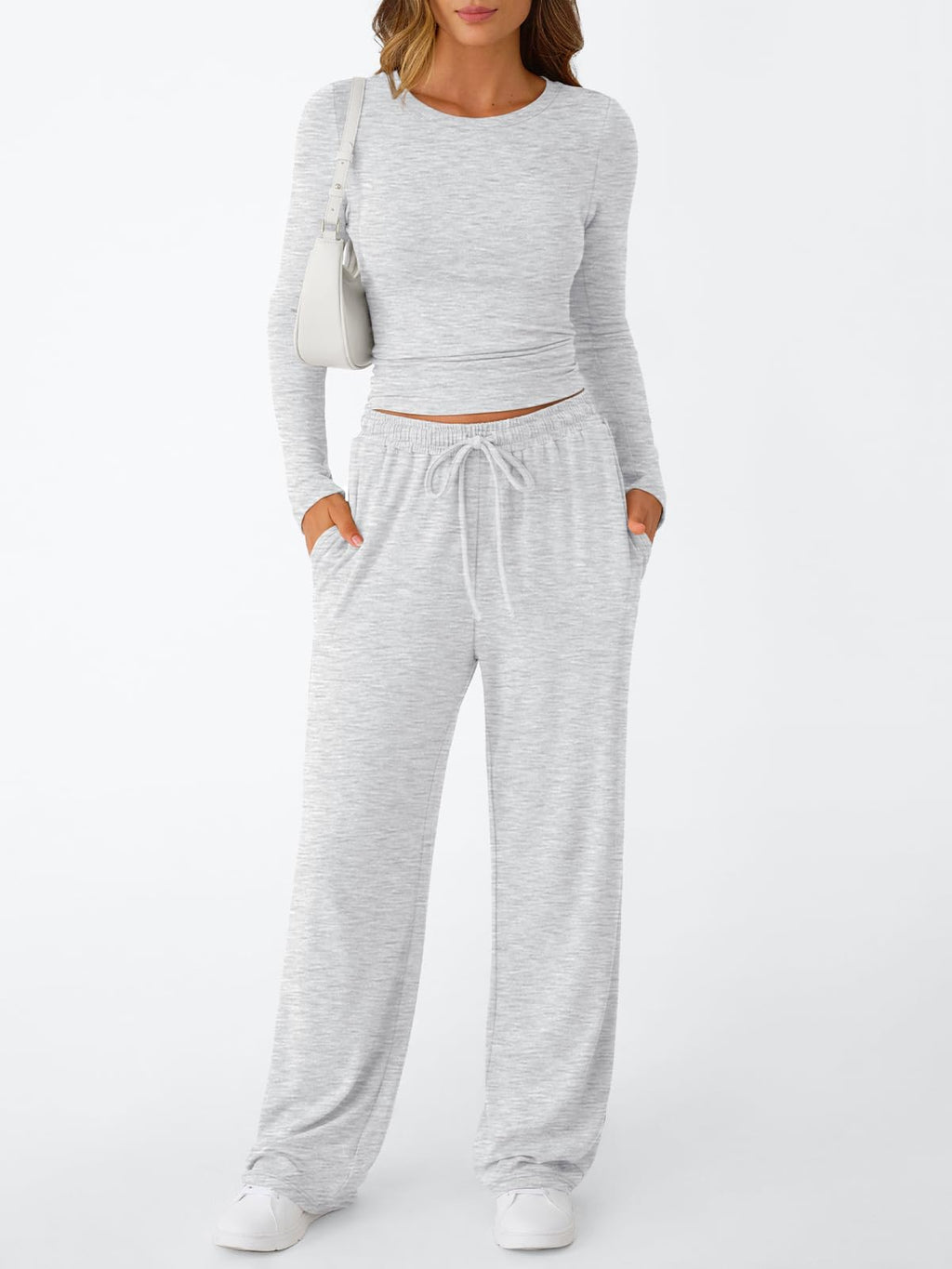 Trendy Queen Womens Two 2 Piece Matching Lounge Sets 2025 Early Fall Fashion Must Haves Y2K Workout Gym Clothes Comfy Airport Travel Vacation Luxury Outfits Sweatsuit Winter Clothing
