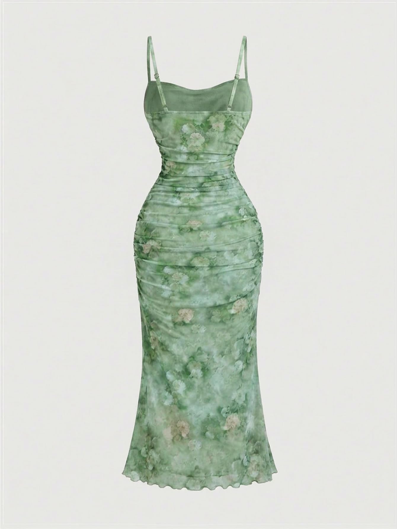 GORGLITTER Women's Floral Spring Summer Wedding Guest Dress Bridal Shower Cocktail Tea Party Beach Midi Sun Dress 2026 Green Small