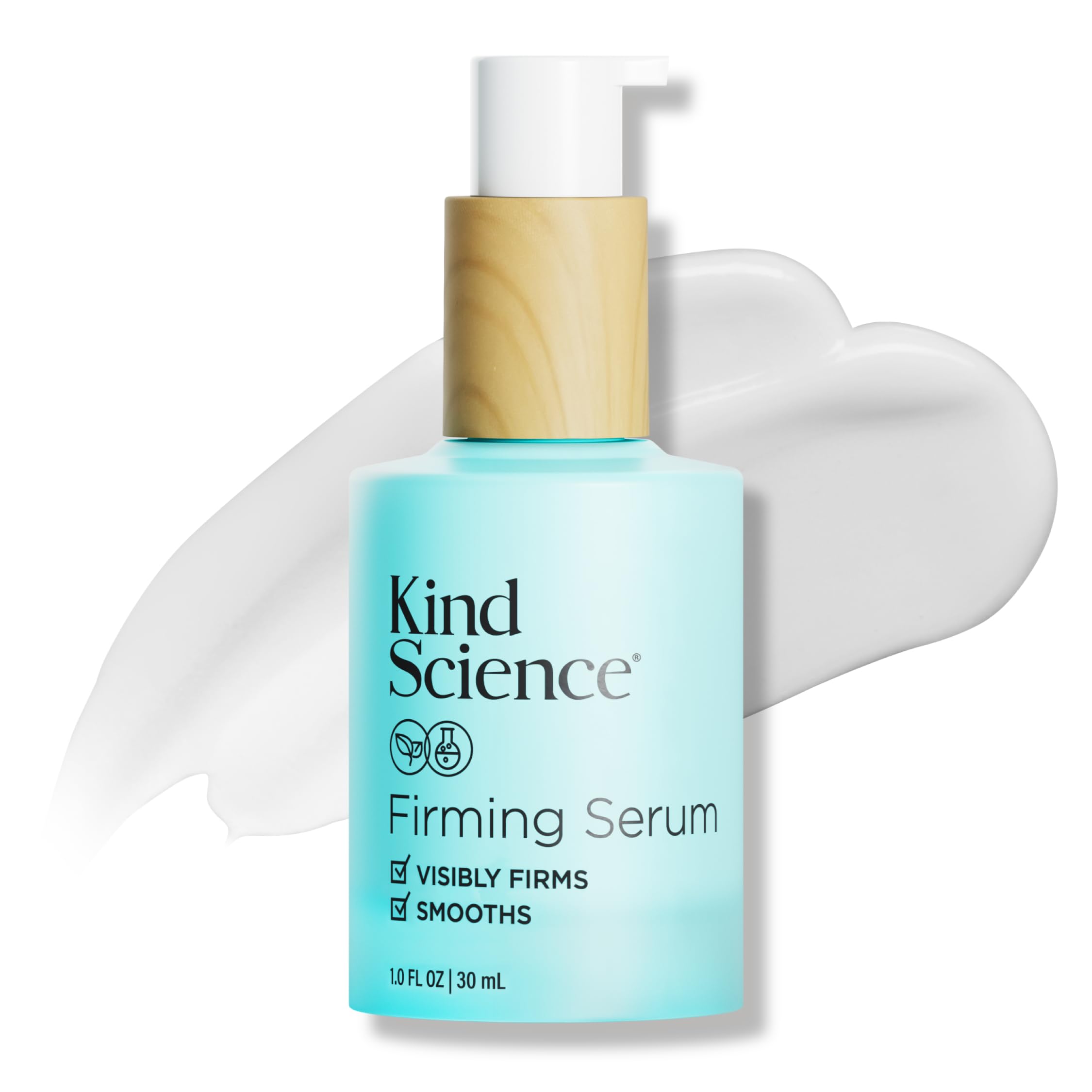 Kind Science Firming Serum, Anti Aging Face Treatment, Lightweight Facial Serum With Retinol Alternative Bakuchiol & Peptides, Fragrance Free, For Sensitive Skin and All Skin Types, 1 fl oz