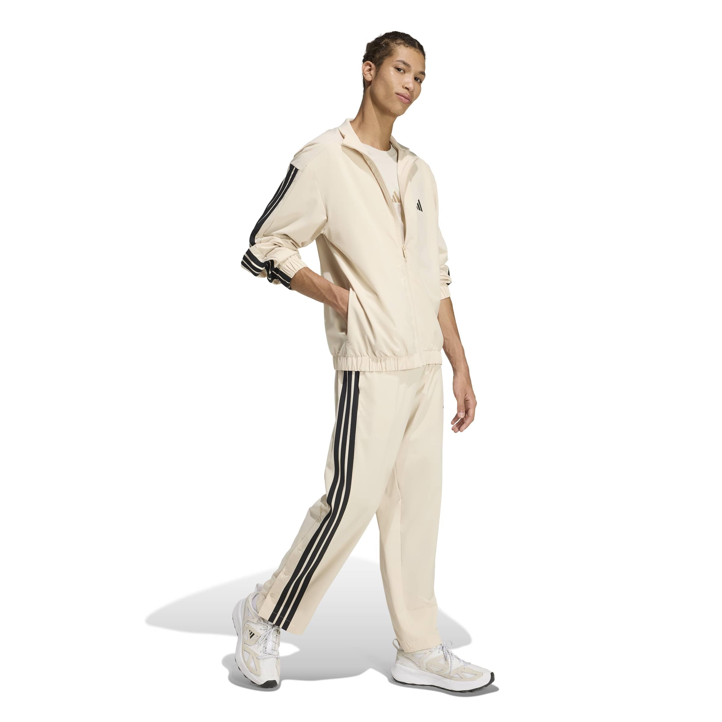 adidas Men's Tricot Regular Fit Track Top, Crystal Linen, Medium