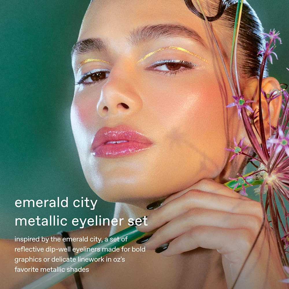 r.e.m. beauty Wicked: For Good | Ozian Forest Eyeshadow & Emerald City Eyeliner Duo | 12-Shade Palette + 4 Metallic Liners | Shimmer, Matte & Glitter Finishes | Blendable, Long-Wear Formulas