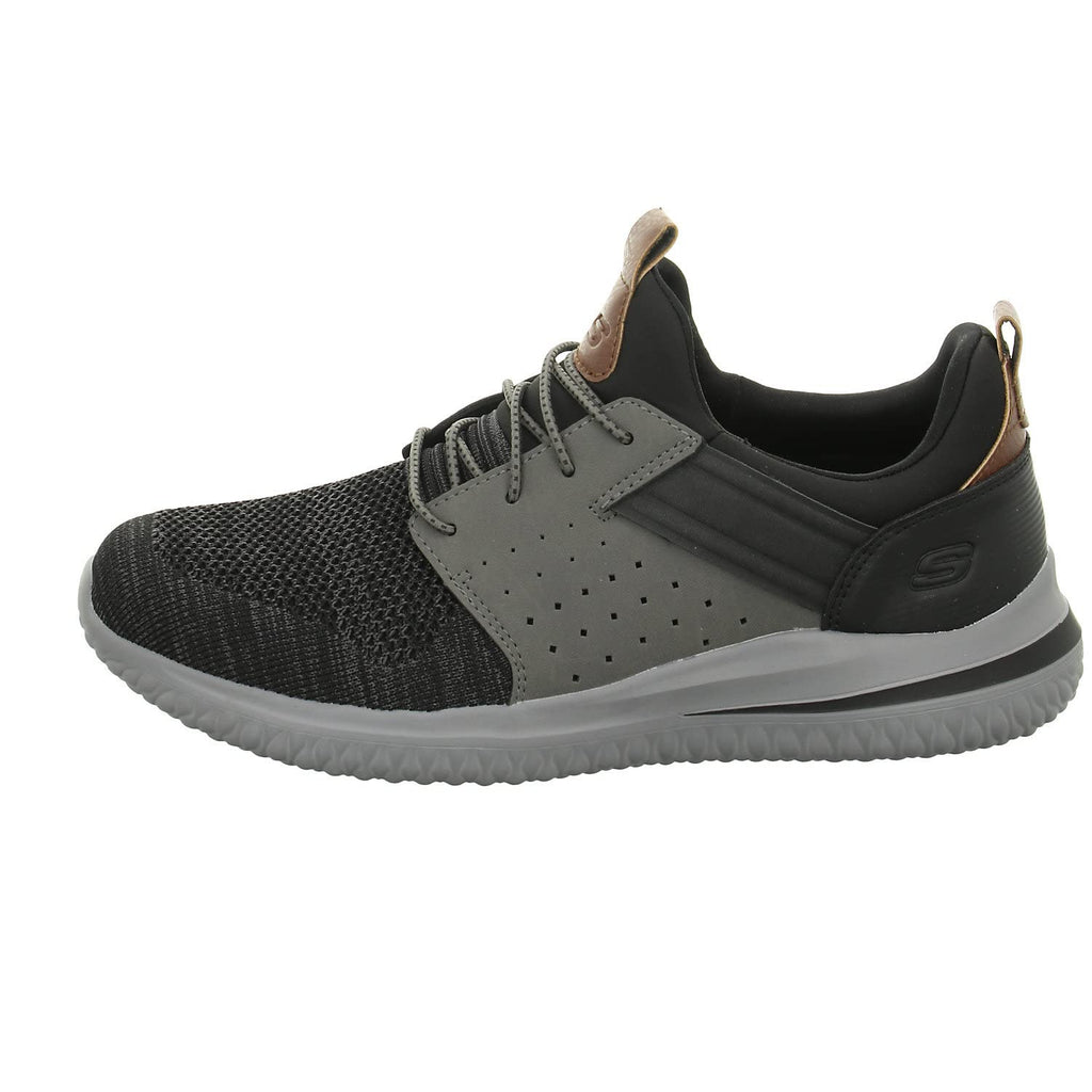 Skechers Men's Delson 3.0, Black/Grey, 13