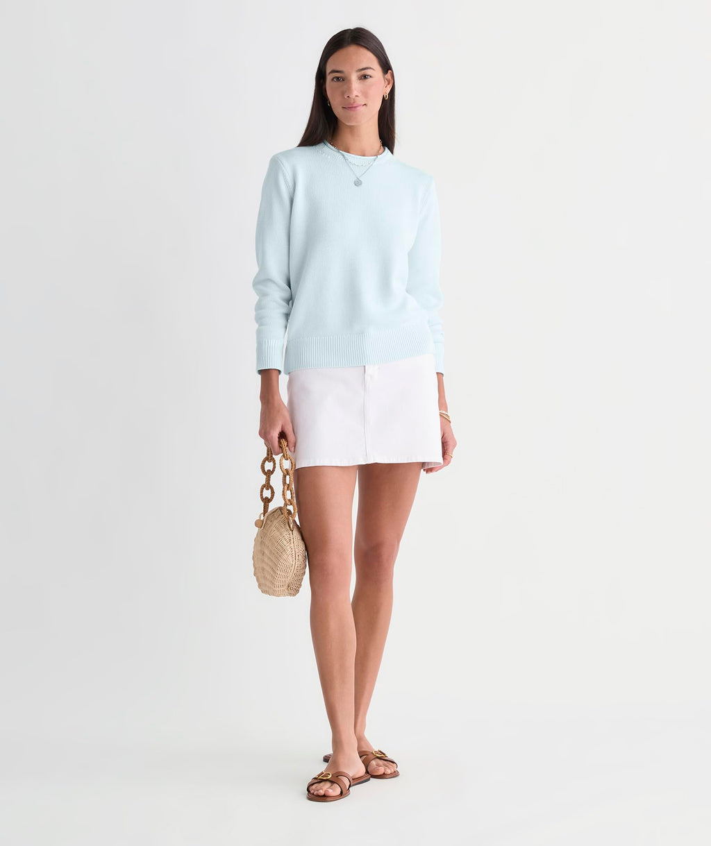 vineyard vines Katie Cotton Rollneck Solid Sweater, Rocks Blue, XL