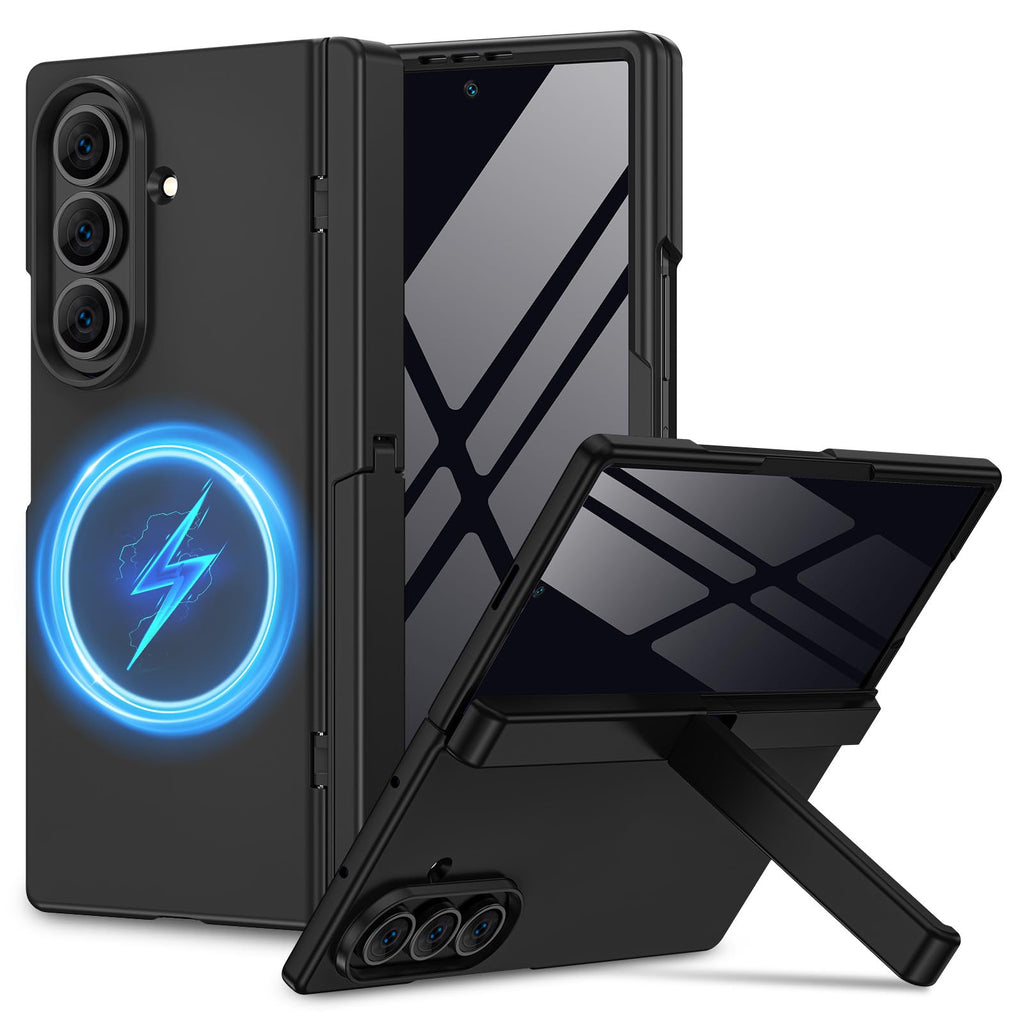 Magnetic for Samsung Galaxy Z Fold 8 Ultra Case with Hidden Kickstand Black
