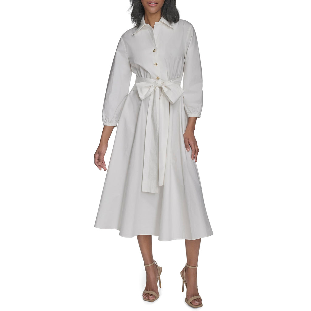 HALSTON H Women's Dress, Crisp White, 8