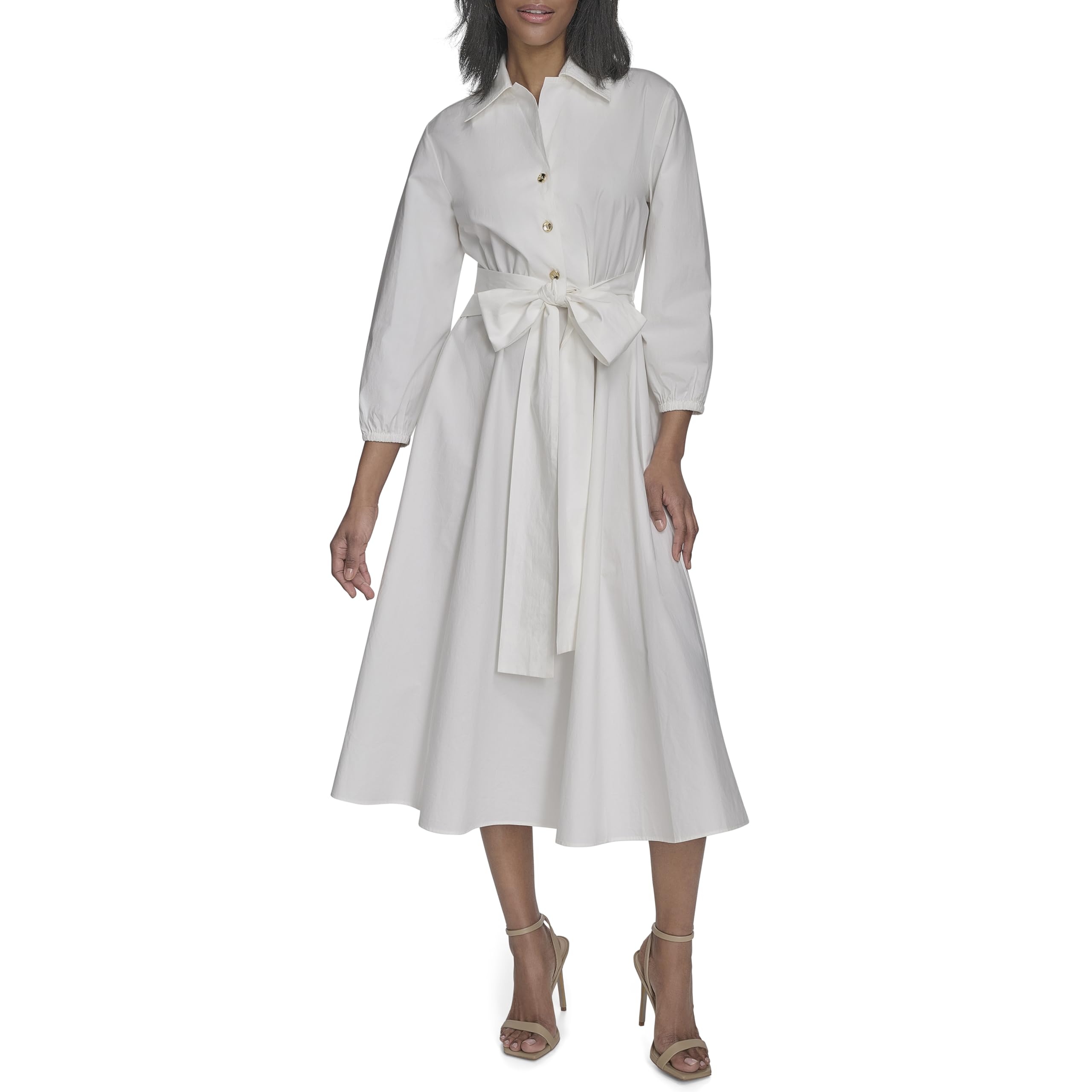 HALSTON H Women's Dress, Crisp White, 8