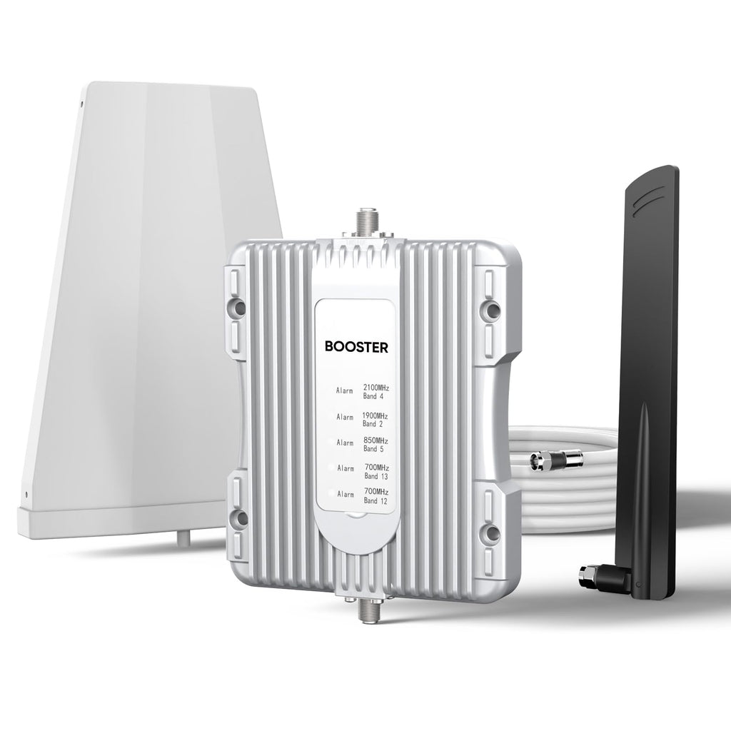 Cell Phone Booster for Home Up to 3,000 sq ft, Cell Booster Data for Band 4/12/17/13/5/25/2, Cell Signal Booster for All U.S. Carriers Verizon, AT&T, T-Mobile-5G 4G LTE 3G FCC Approved